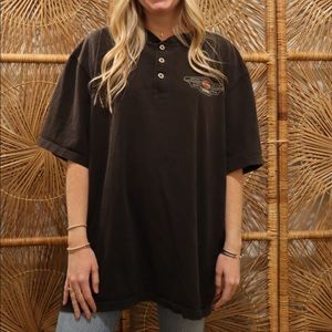 Vintage Harley Davidson Henley Tee